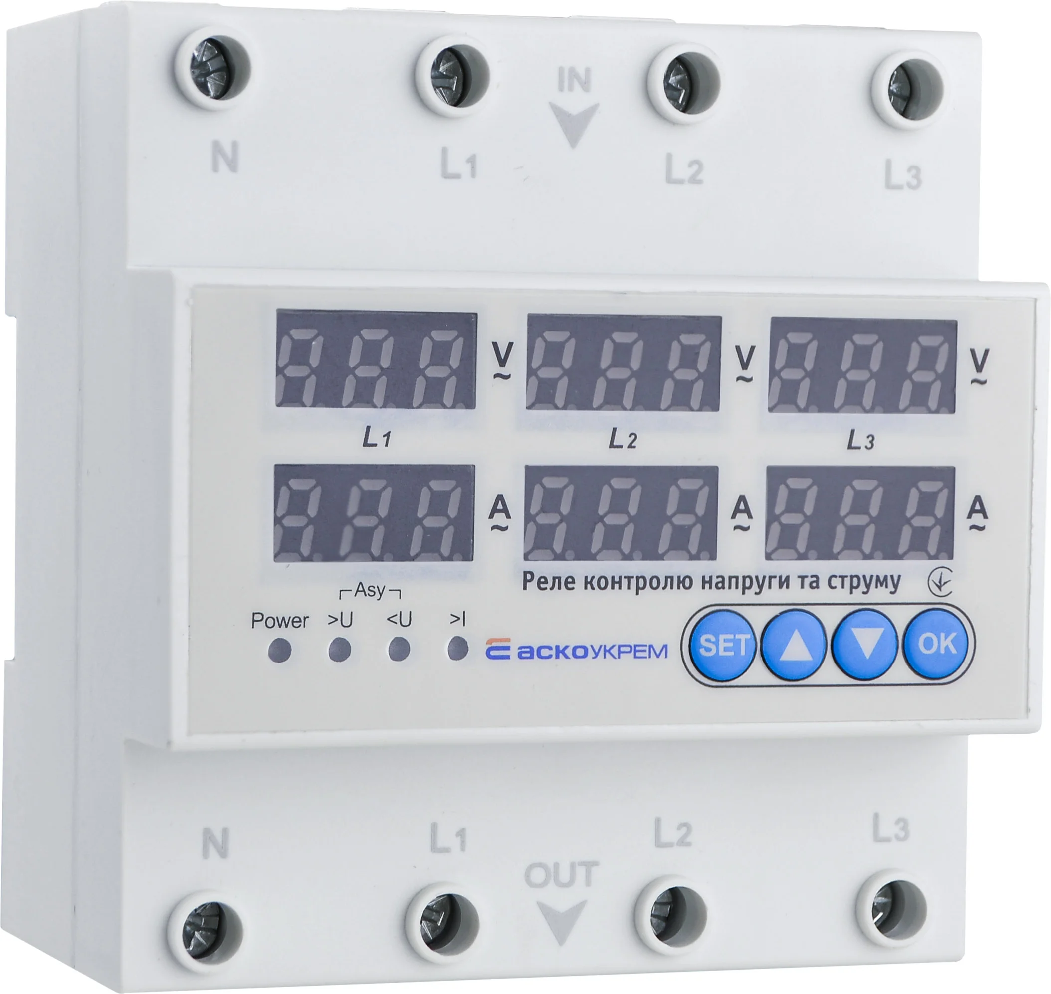 RKV 4P 63A ACKO реле контролю напруги трифазне