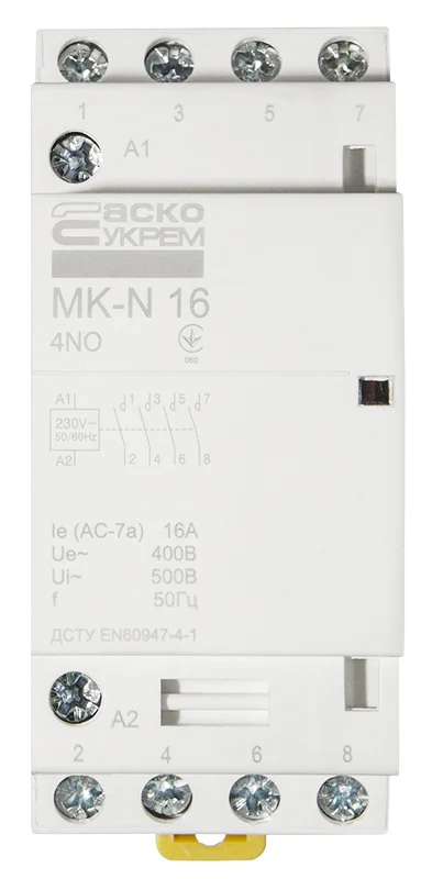 Контактор модульный MK-N 4P 16А 4NO 220В АСКО-УКРЕМ