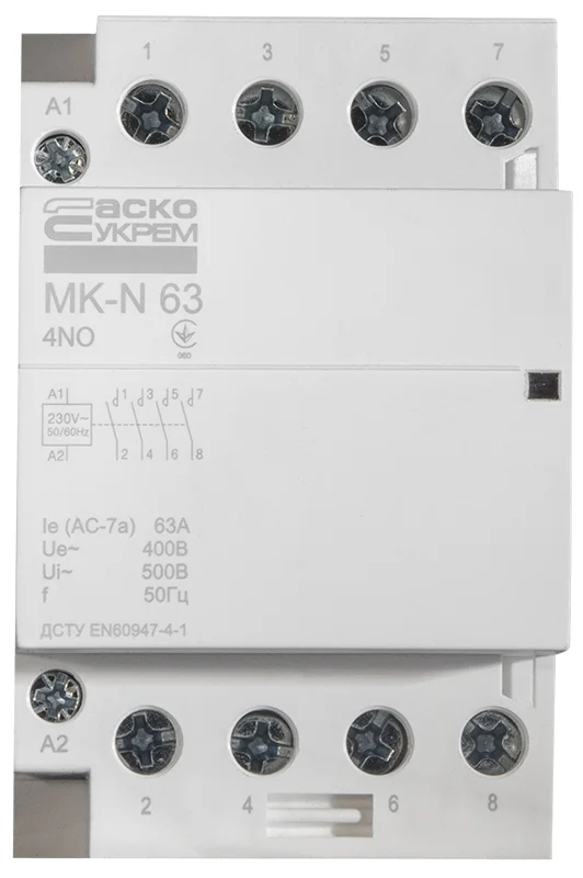 Контактор модульный MK-N 4P 63А 4NO 220В АСКО-УКРЕМ