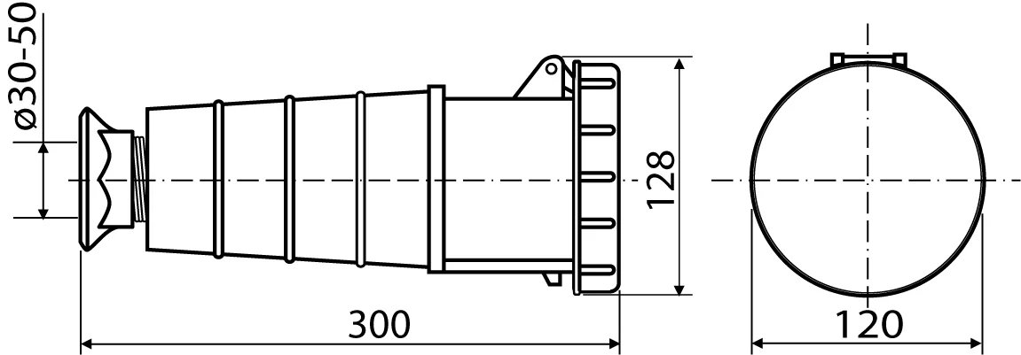 Розетка переносная ГП 125А/4 3Р+РЕ (244) АСКО-УКРЕМ A0080020010