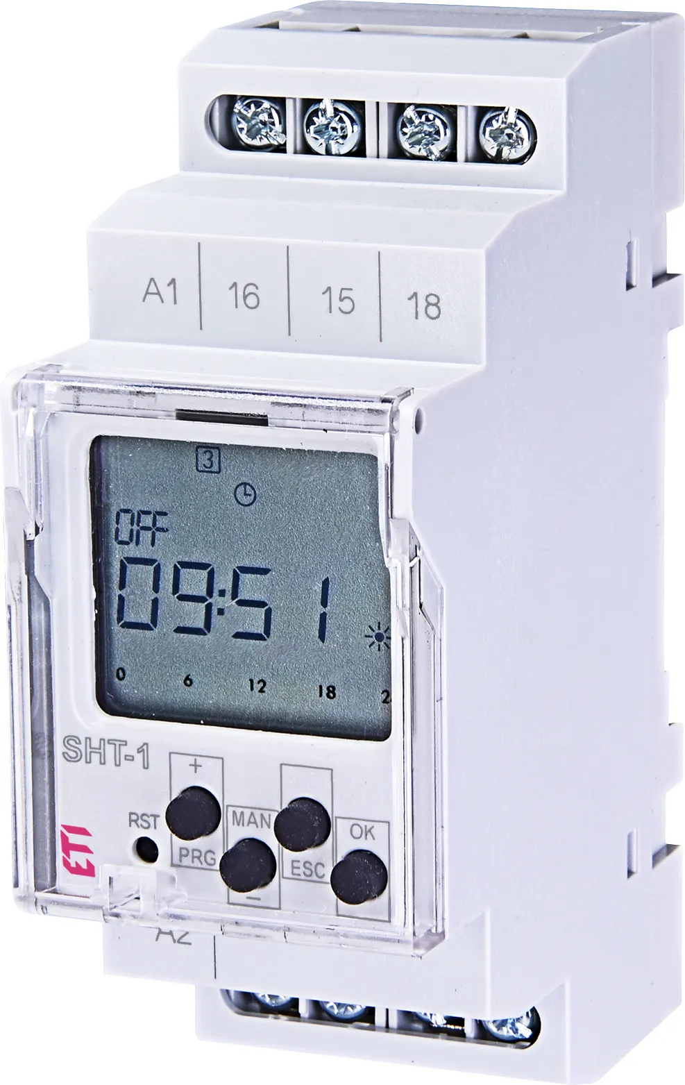 Програмоване цифрове реле часу SHT-1 UNI 12-240V AC/DC 16А, ETI (Словенія)
