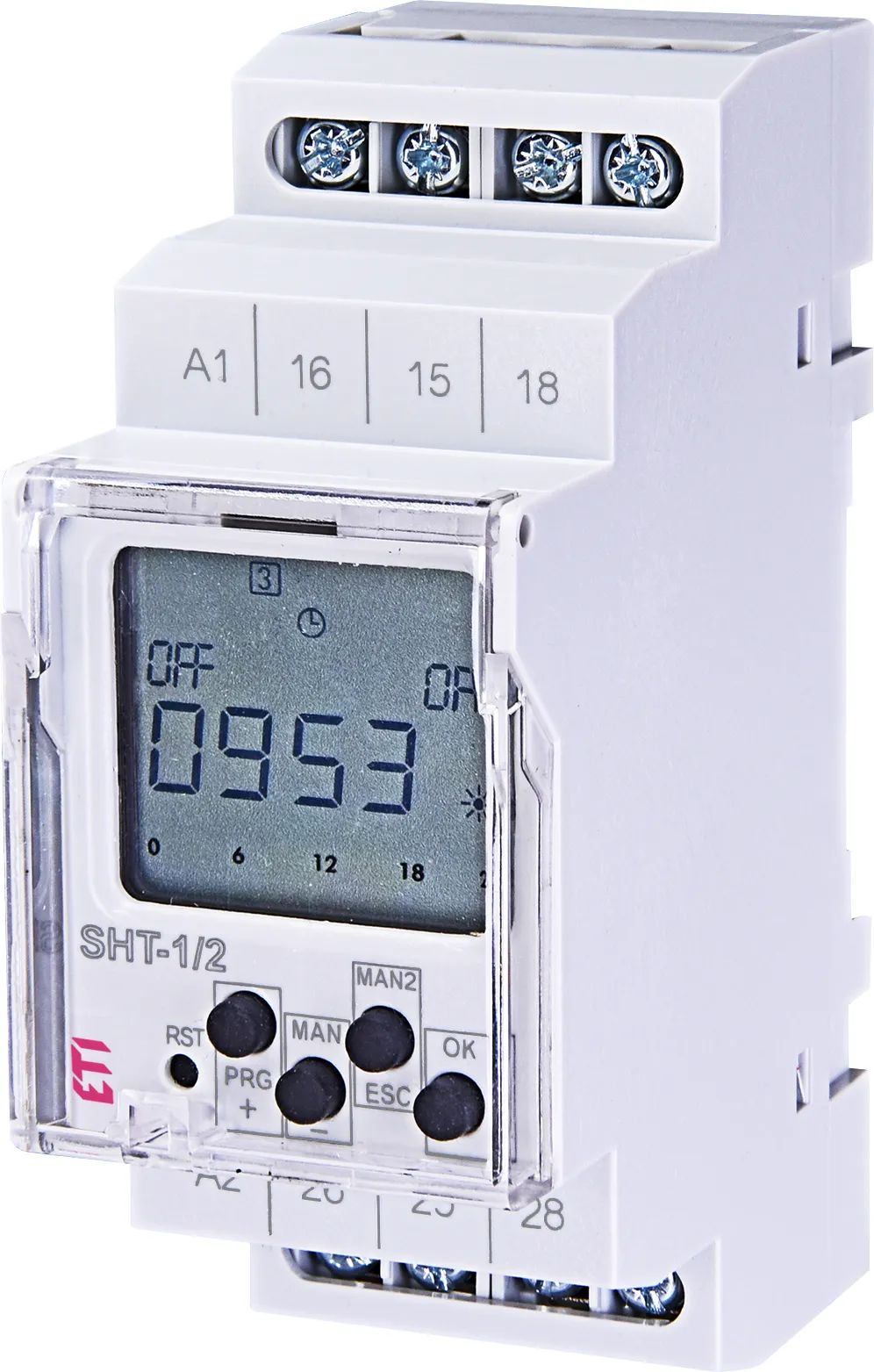 Програмоване цифрове реле часу SHT-1/2 230V/AC 2×16А, ETI (Словенія)