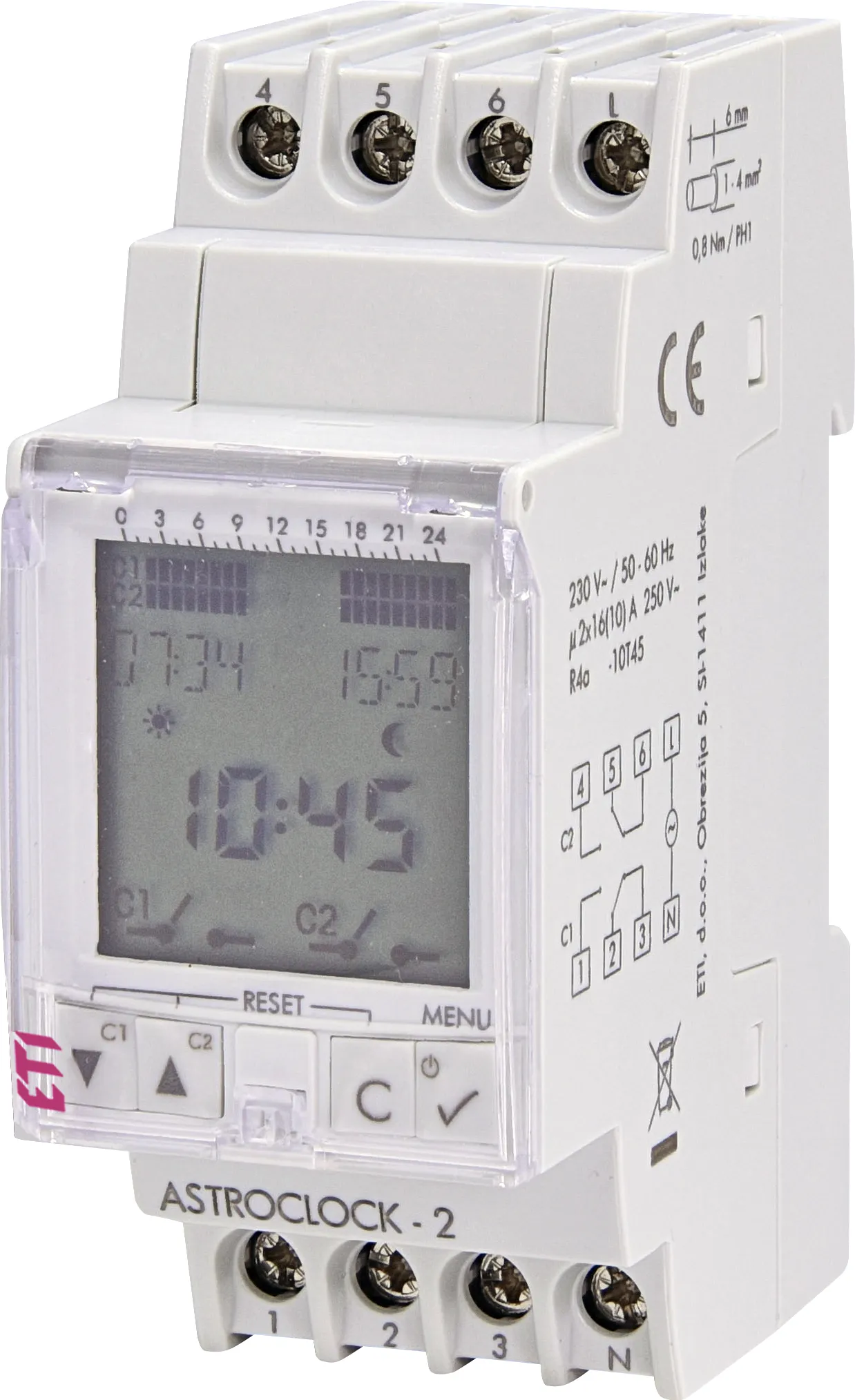 Астрономічний таймер ASTROCLOCK-2 230V/AC 2×16А, ETI (Словенія)