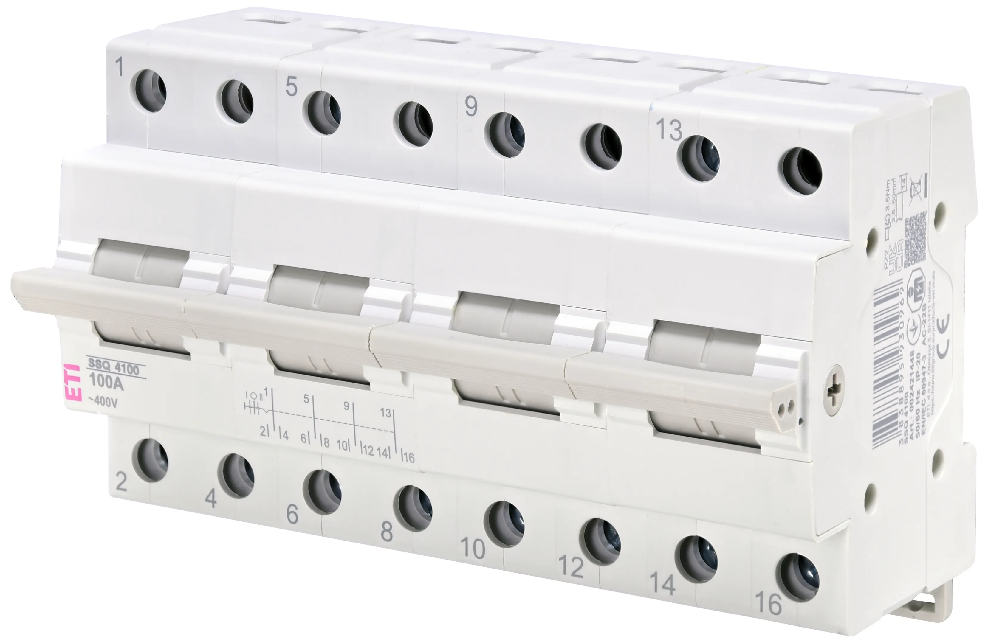 Переключатель нагрузки ETI SSQ 4100, 4P, 100А, 400 В AC, 1-0-2