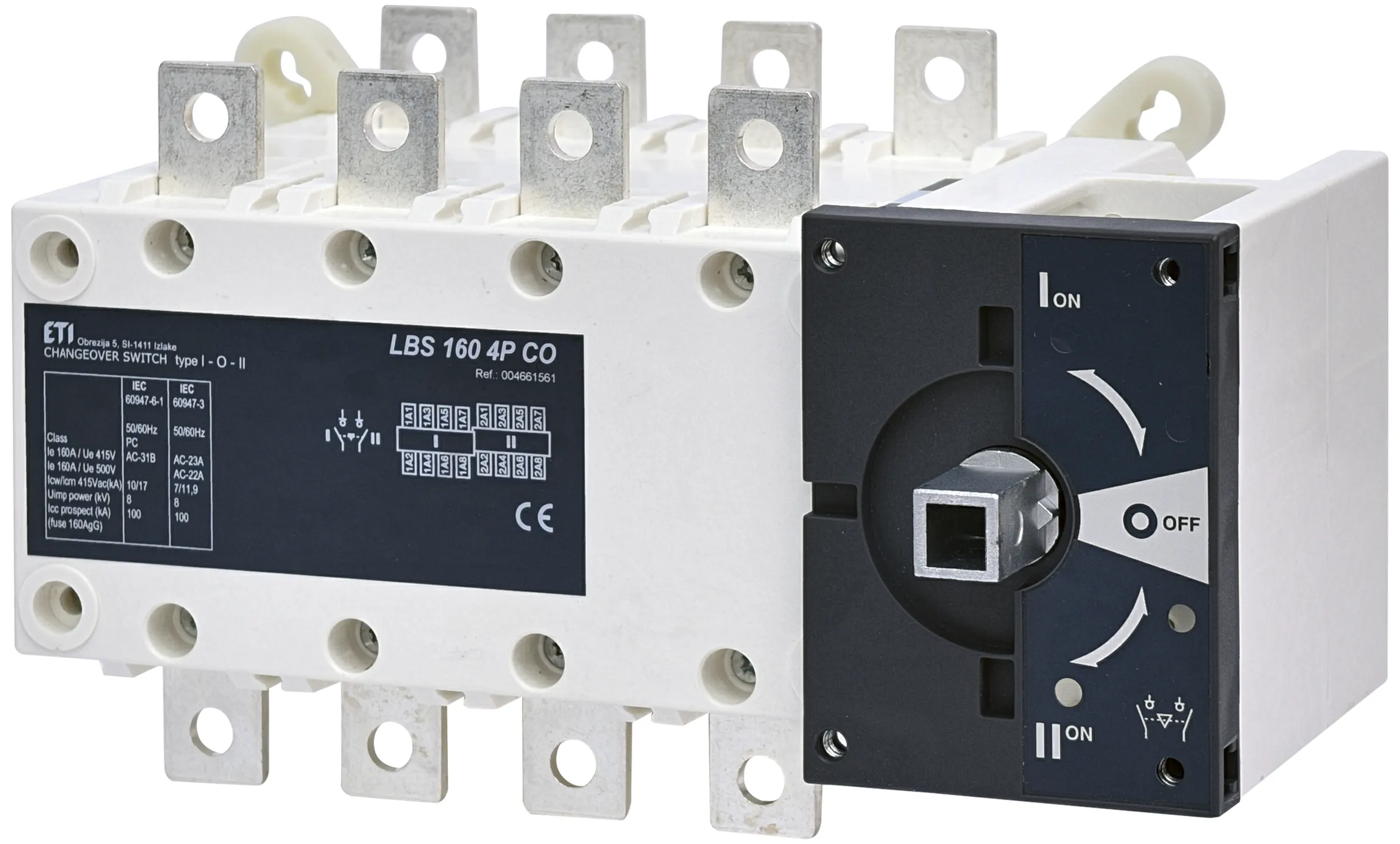 ETI Перемикач навантаження ETI LBS 160 4P CO, 4P, 160А, 1000 В AC, 1-0-2