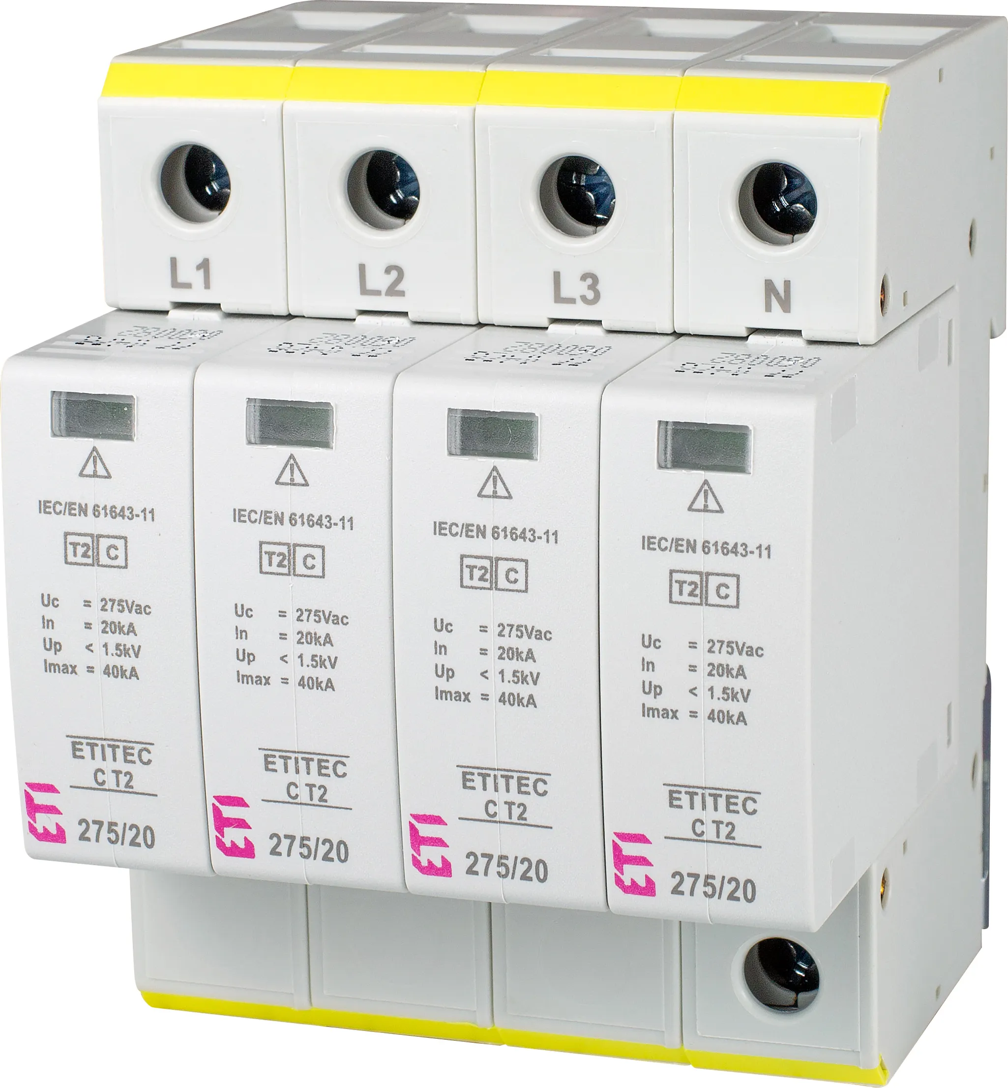 Обмежувач перенапруги ETI ETITEC C T2 275/20 (4+0) 4p