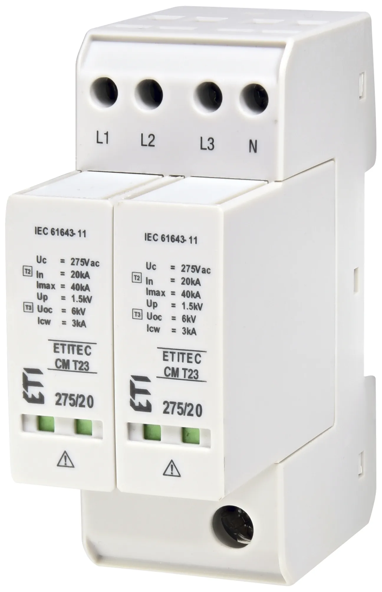 Обмежувач перенапруги ETI ETITEC CM T23 275/20 (4+0) 2p TNC-S