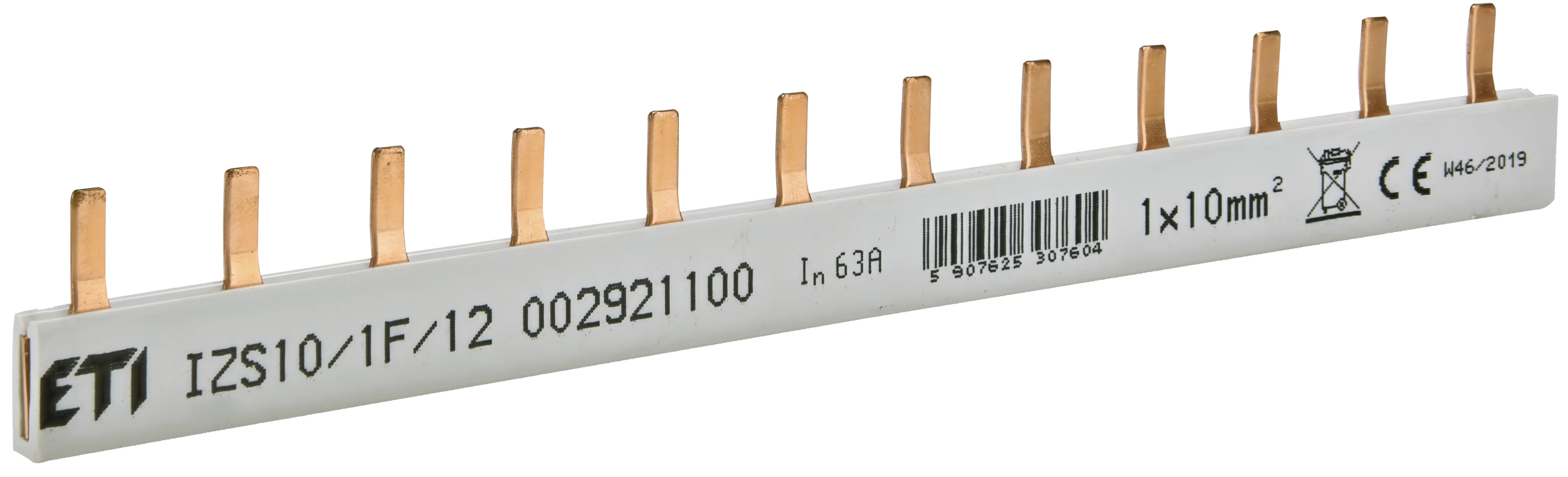 Шина питания ETI IZS 10/1F/12, 1р, 0,21м (12 мод., штыревая)