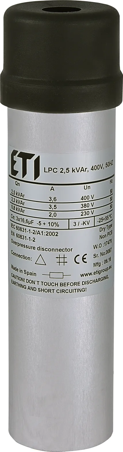 Конденсаторна батарея ETI LPC 2.5kVAr (2.5 кВАр, 3-фазна, 400В)