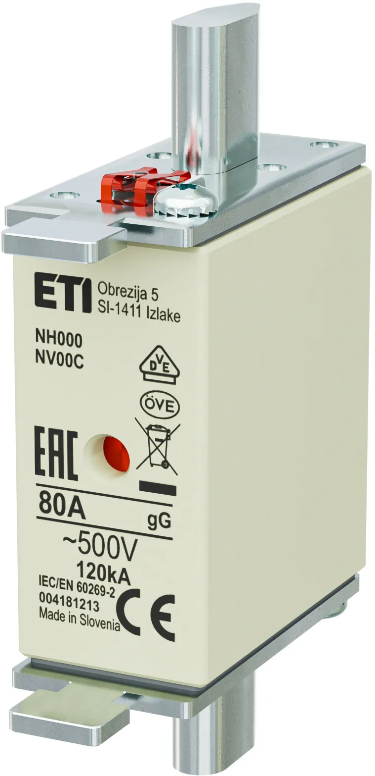 Плавкая вставка ETI NH-000/gG 80A (NH 000, 80 А, gG)