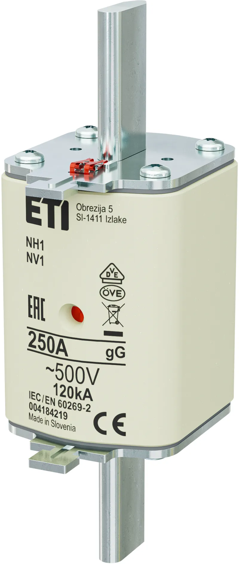 Плавкая вставка ETI NH-1/gG 250A (NH 1, 250 А, gG)