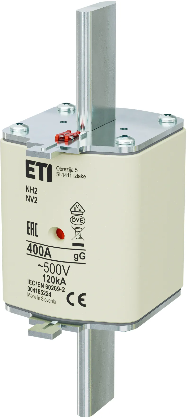 Плавкая вставка ETI NH-2/gG 400A (NH 2, 400 А, gG)