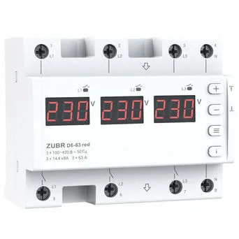 Реле напряжения ZUBR D6-63 red