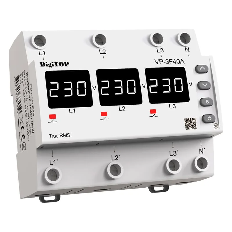 Трёхфазное реле напряжения DigiTOP VP-3F40A M6W