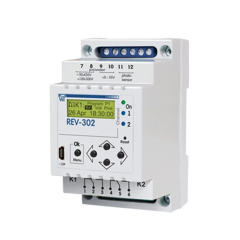 Многофункциональный таймер REV-302 с реле напряжения и фотореле