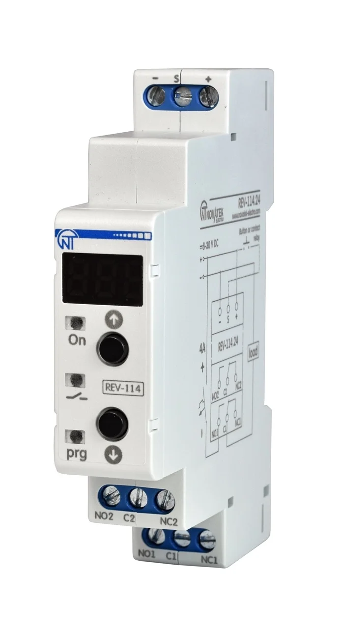 Реле времени REV-114 24V (17 программ, дисплей, 24В DC)