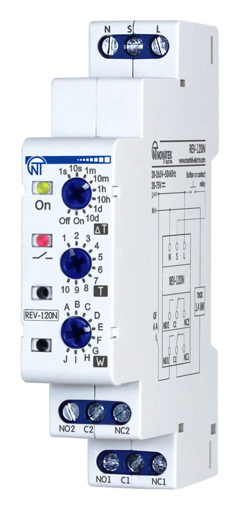 Реле часу REV-120Н (10 програм, потенціометри, 24В DC + 220В AC)