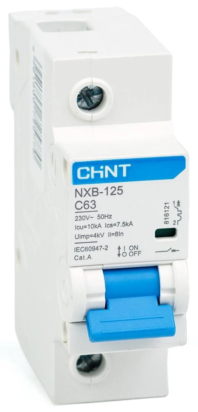 Модульний автоматичний вимикач Chint NXB-125 1P C63 10кA