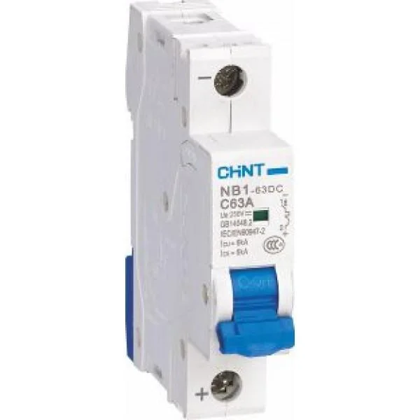 Автоматичний вимикач Chint NB1-63DC 1P C20A DC250V 6KA