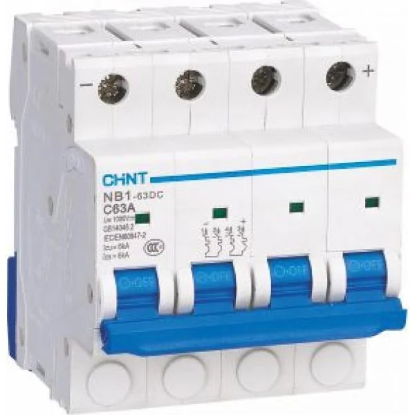 Автоматичний вимикач Chint NB1-63DC 4P C10A DC1000V 6KA