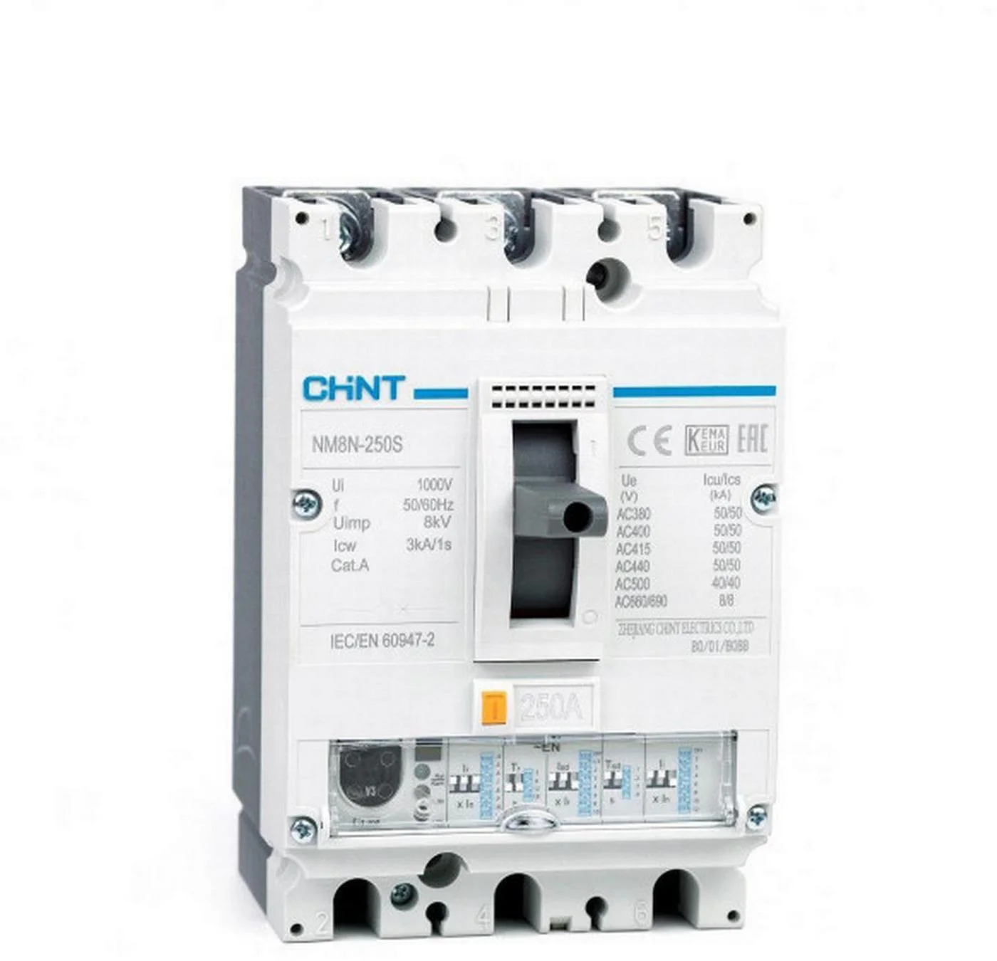 Автоматический выключатель в литом корпусе Chint NM8N-250S EN 250A 3P 50kA