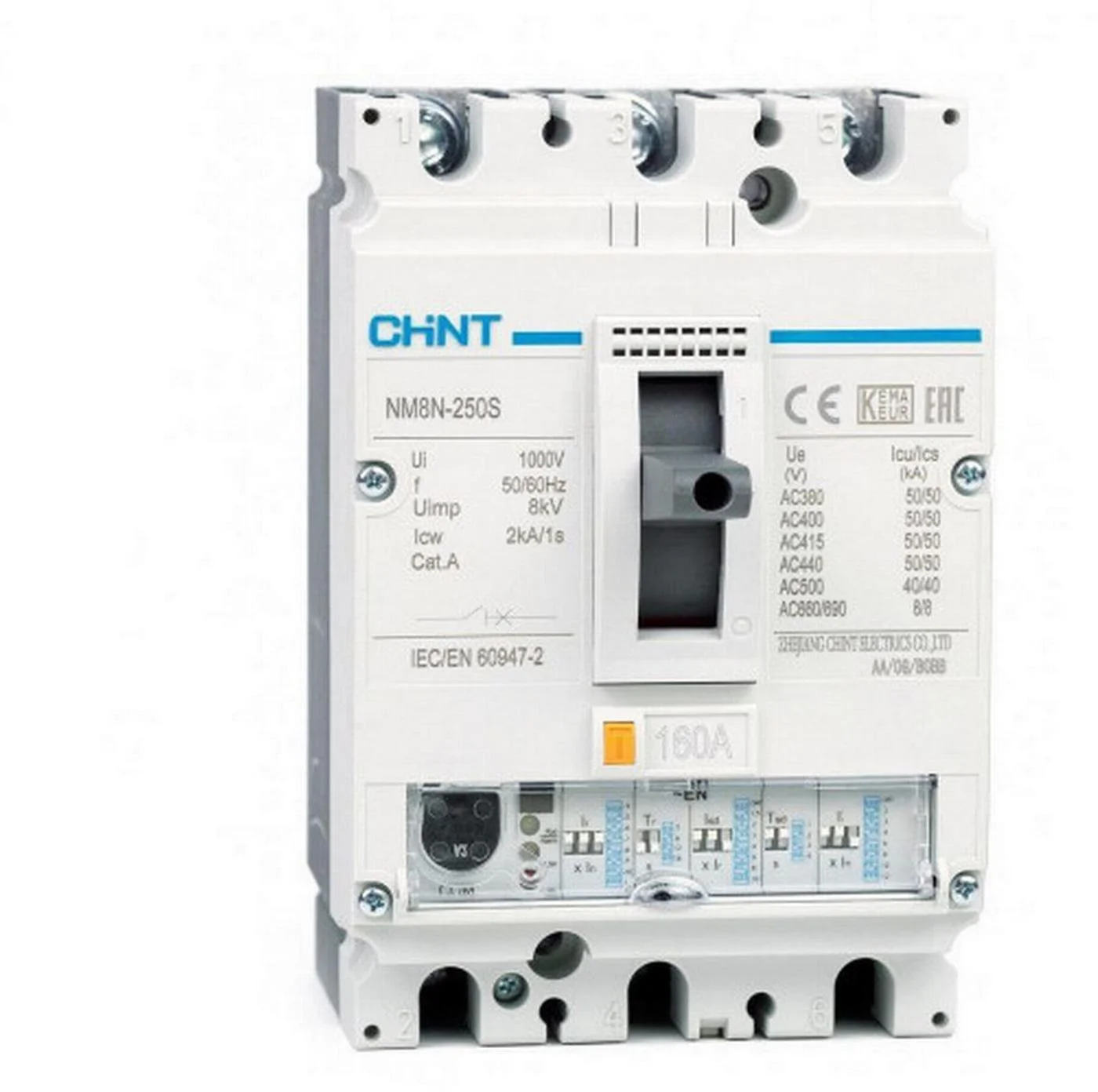 Автоматичний вимикач в литому корпусі Chint NM8N-250S EN 160A 3P 50kA