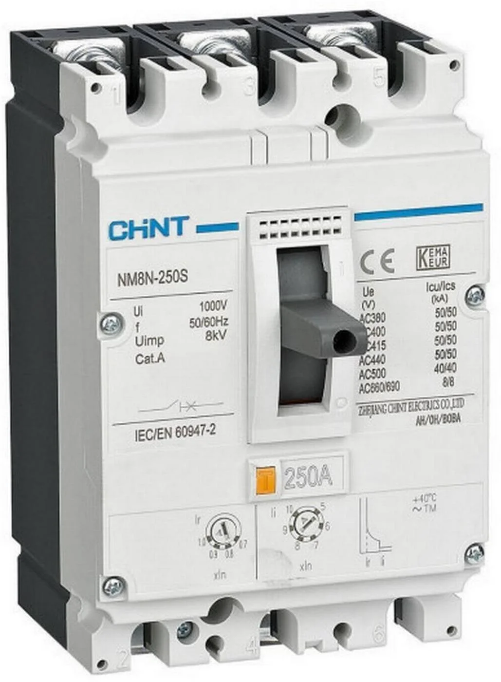Автоматичний вимикач в литому корпусі Chint NM8N-250S TM 250A 3P 50kA