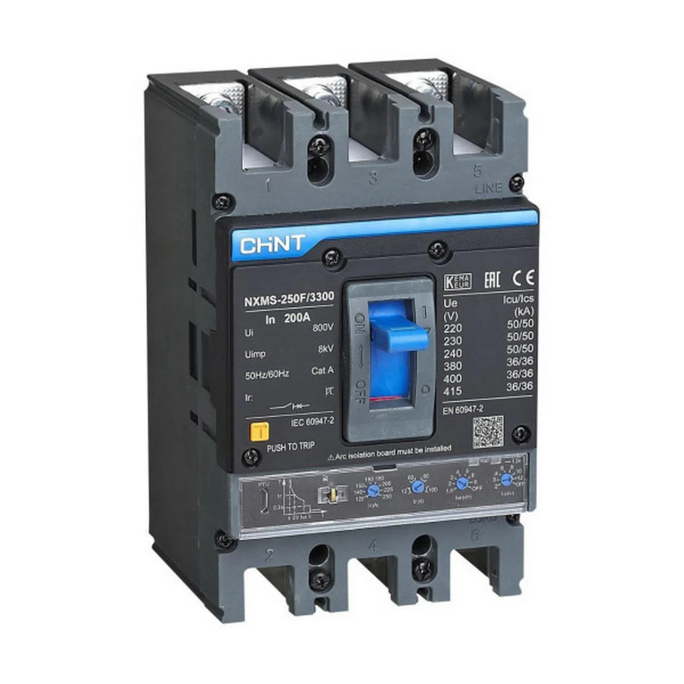 Автоматический выключатель Chint NXMS-250F 200A 3P 36kA