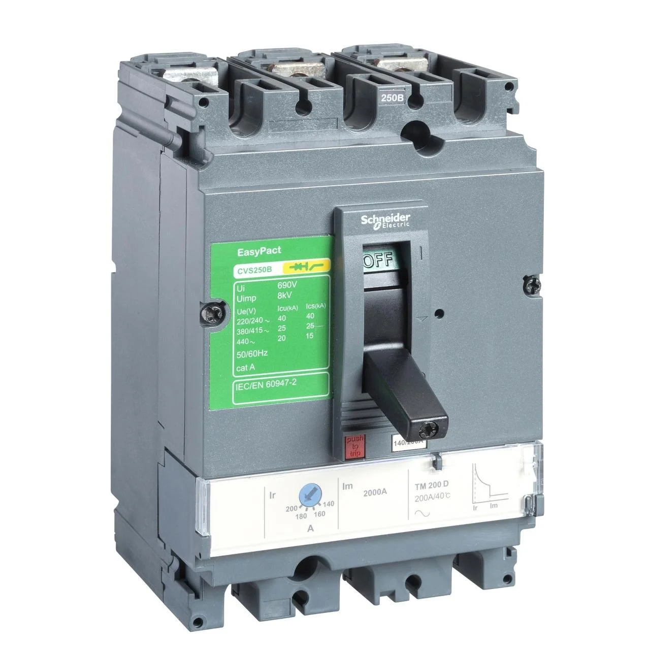 Автоматичний вимикач Schneider Electric CVS250B 3P 200А 25кА