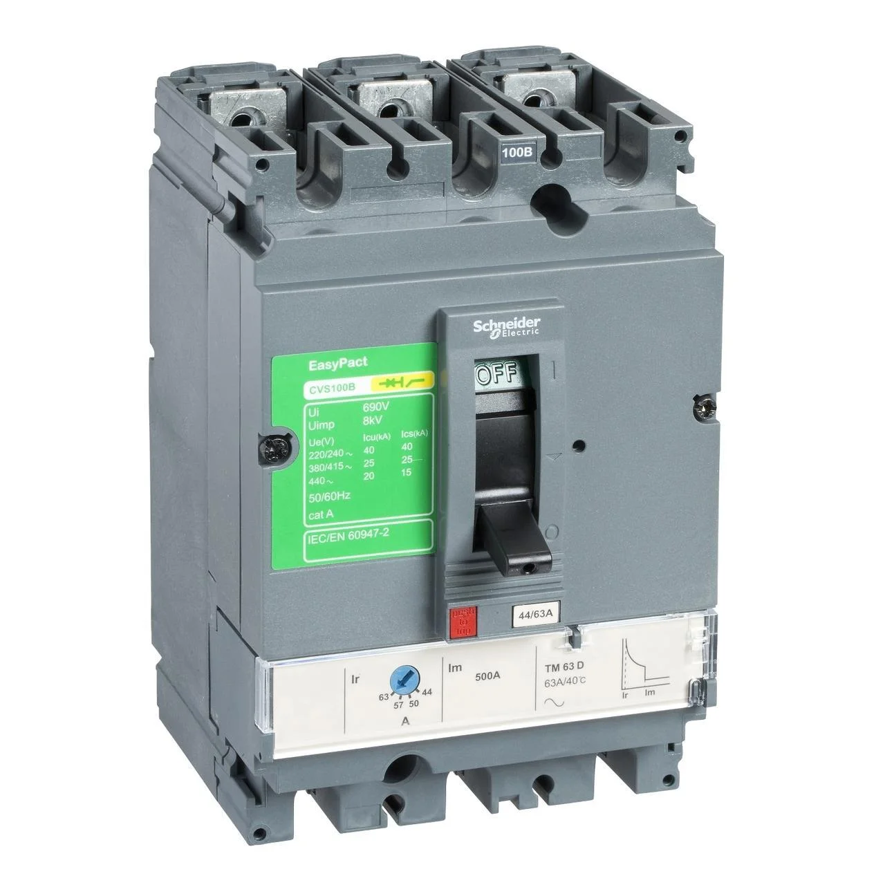 Автоматичний вимикач Schneider Electric CVS100B 3P 63А 25кА