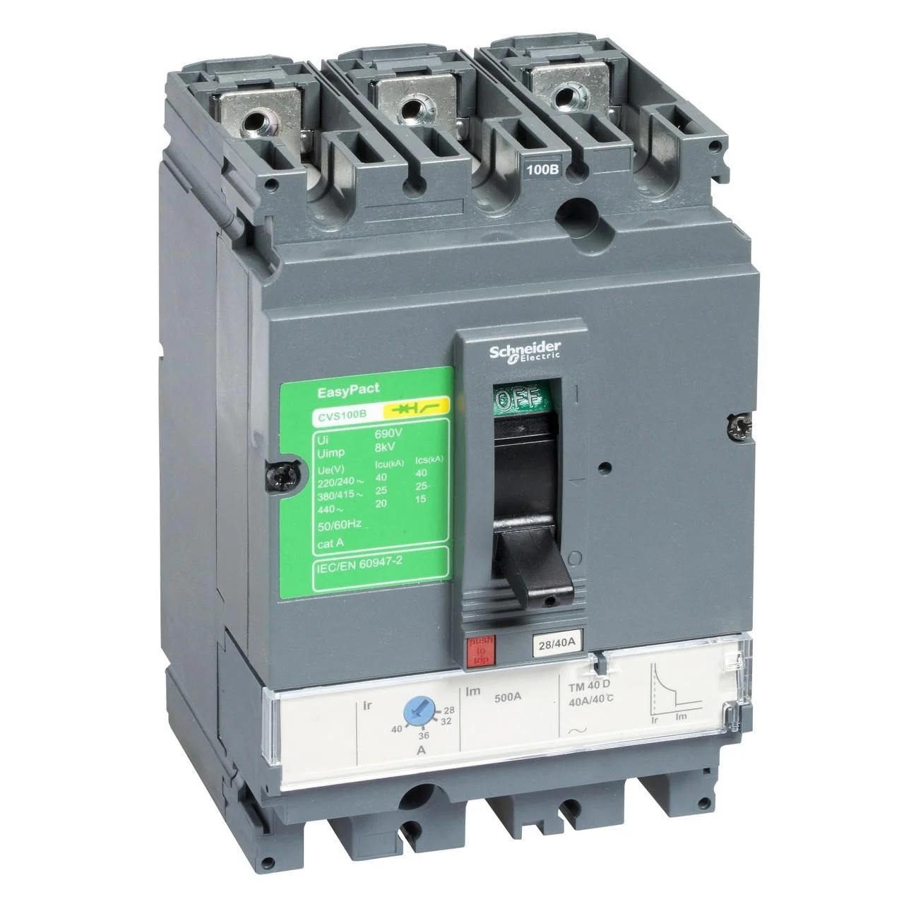 Автоматичний вимикач Schneider Electric CVS100B 3P 40А 25кА