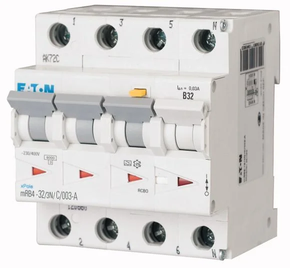 Дифавтомат Eaton MRB4-C32 3+N 30мА тип A 167508