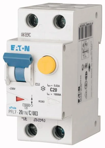 Дифавтомат Eaton PFL7-C20 1+N 30мА тип AC 263543