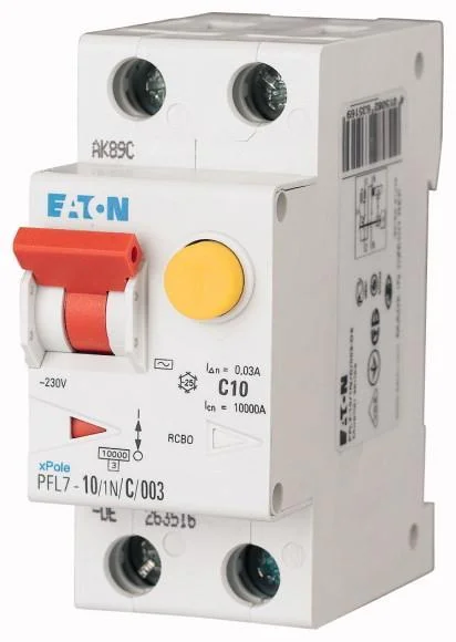 Дифавтомат Eaton PFL7-C10 1+N 30мА тип AC 165598