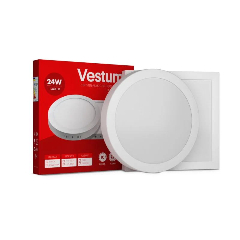 Світильник LED накладний круглий Vestum 12W 4000K 220V