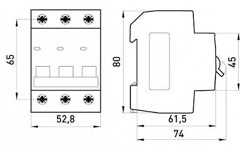 Автоматичний вимикач e.mcb.stand.45.3.C63, 3P 63 А характеристика C, E.NEXT