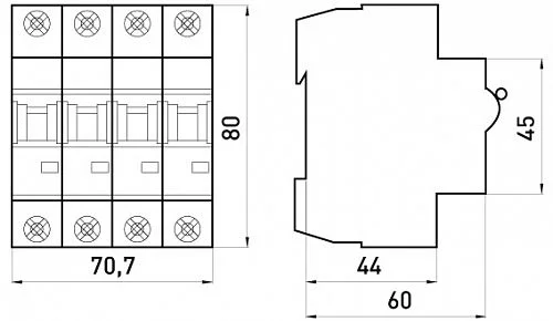 Автоматичний вимикач e.industrial.mcb.100.4.C10, 4P 10 А характеристика C, E.NEXT