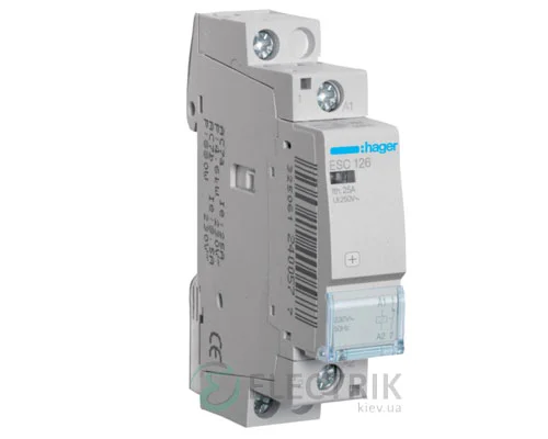 Модульний контактор ESC126 25А 230В AC 1НЗ, Hager
