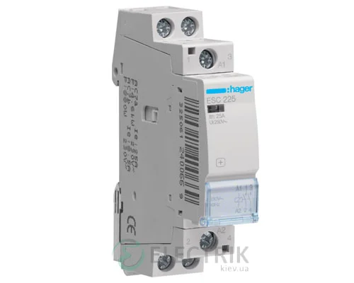 Модульний контактор ESC225 25А 230В AC 2НО, Hager