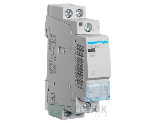 Модульний контактор ESC226 25А 230В AC 2НЗ, Hager
