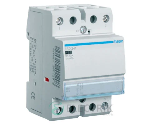 Модульний контактор ESD241 40А 24В AC 2НЗ, Hager