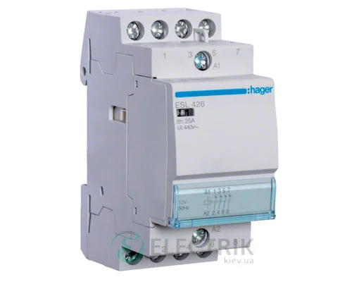 Модульний ESL426 25А 12В AC 4НЗ, Hager