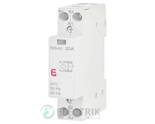 Модульний контактор R 20-02 20А 24В AC 2NC, ETI (Словенія) 2461231