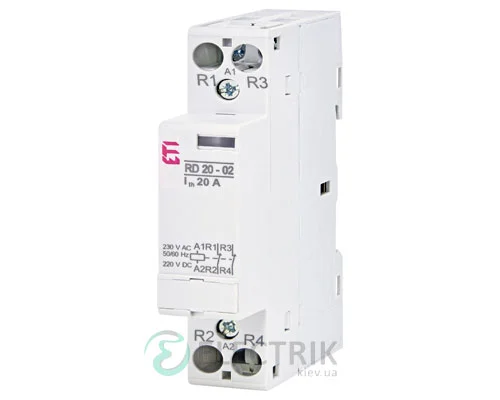 Модульний контактор RD 20-02 20А 230В AC/DC 2NC, ETI (Словенія) 2464008