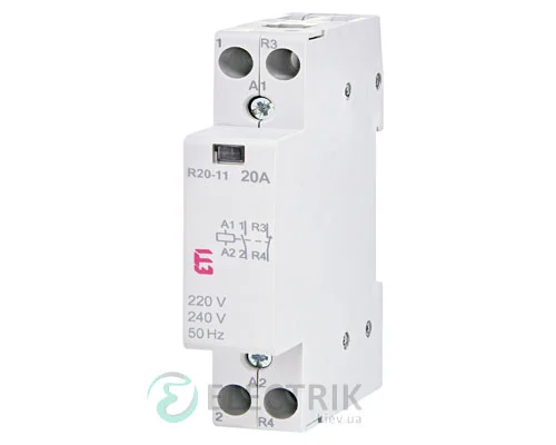 Модульний контактор R 20-11 20A 230V AC 1NO+1NC, ETI (Словенія) 2461220