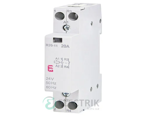 Модульний контактор R 20-11 20A 24V AC 1NO+1NC, ETI (Словенія) 2461221