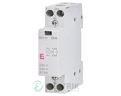 Модульний контактор R 25-11 25A 230V AC 1NO+1NC, ETI (Словенія) 2463504