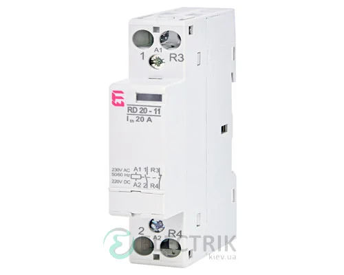 Модульний контактор RD 20-11 20A 230V AC/DC 1NO+1NC, ETI (Словенія) 2464006