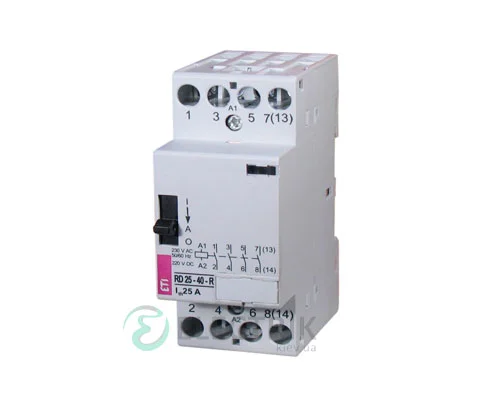 Модульний контактор RD-R 25-04 25A 24V AC/DC 4NC з ручним керуванням, ETI (Словенія) 2464067