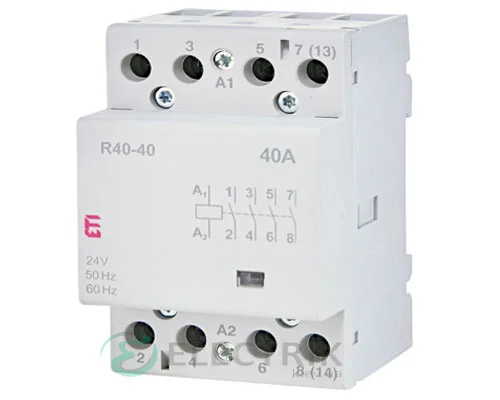 Модульний контактор R 40-40 40A 24V AC 4NO, ETI (Словенія) 2463411